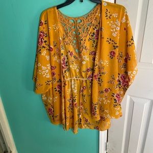 Yellow/Mustard Floral kimono